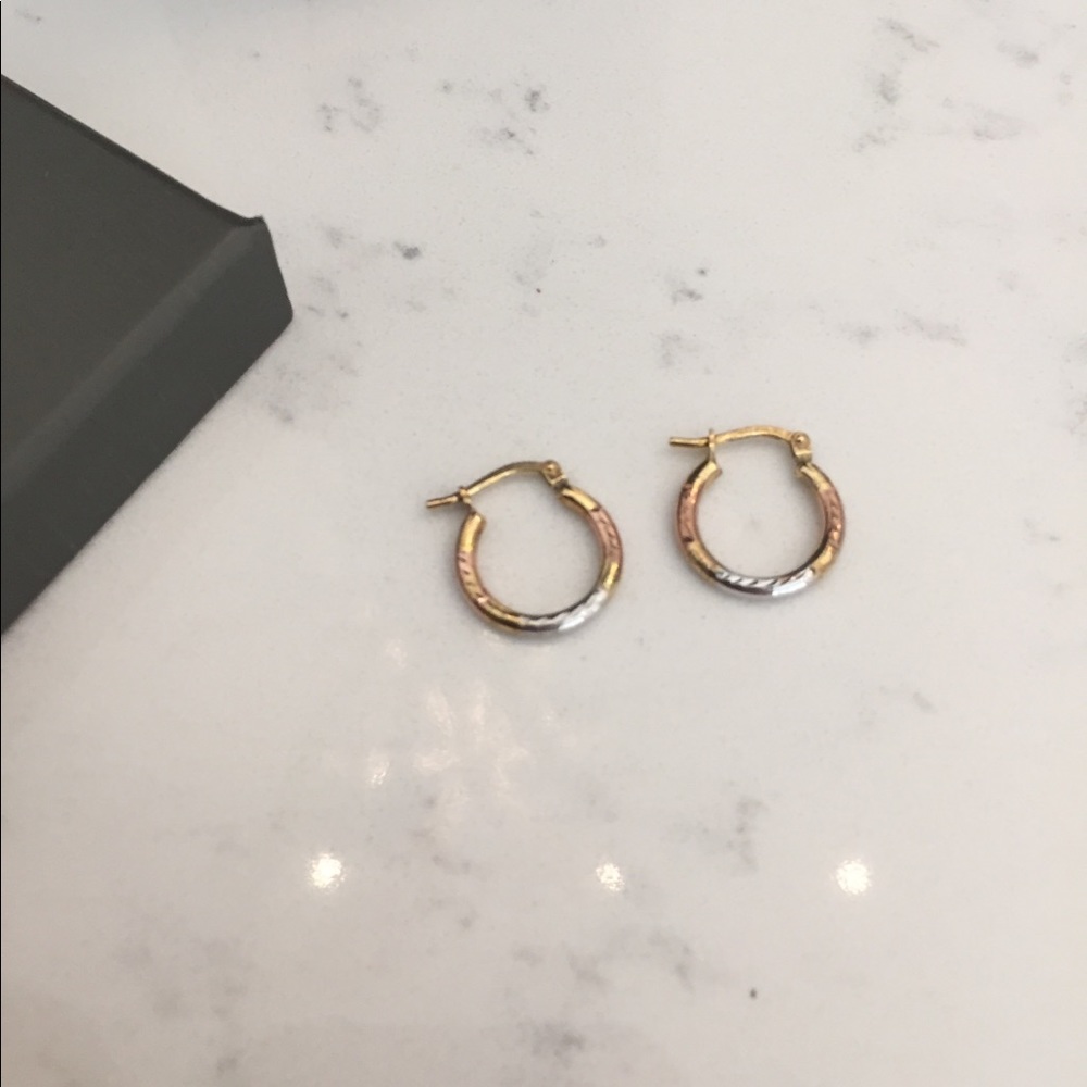 18k gold plated sterling silver baby hoops